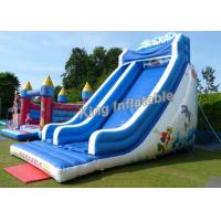 China Giant Wave Blow Up Dry Slide 21 Feet High Blue / White With 2 Years Guarantee on sale