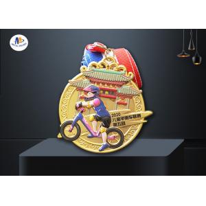 65mm 4MM Children Banlance Bike Medals With Ribbon