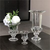 China 20 Inch 24 Inch Tall Clear Glass Vase Decoration Wedding Home For Dining Table on sale