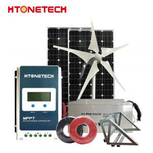 China Mono B Grade Grid Connected Solar System With Horizontal Axis Wind Turbine Generator supplier