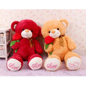 Cute Giant Red Teddy Bear Stuffed Animal Toys With Rose Flower Jumbo 80cm