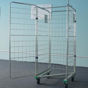 Warehouse Logistics Trolley Folding Rolling / Storage Pallet Container Trolley