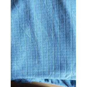 China Microfiber Factory Blue Weft Big Grid Car Cleaning Cloth 1.5m Width 320gsm Density wholesale