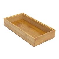 China 100% natural bamboo wooden cutlery drawer organizer on sale
