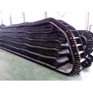 Anti Slip Rubber EP800 4 Ply Corrugated Sidewall Belt , Mobile Conveyor System