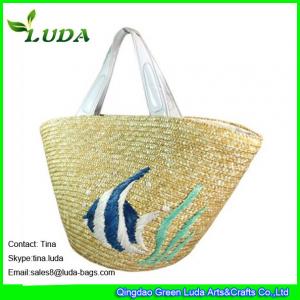China LUDA Emrboidery Flowers Wheat Straw Beach Bags supplier