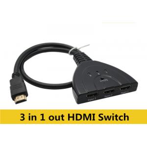 China 3 Port HDTV 1080P DVD 3D HDMI AUTO Switch Switcher Splitter Hub with Cable supplier