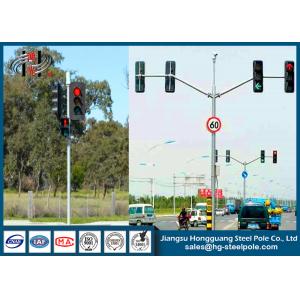 Q235 Conical / Round / Polygonal Double Arms Traffic Light Pole For Railway Crossing