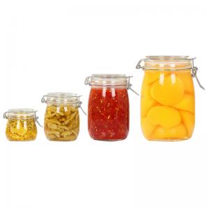 Transparent Empty Glass Jam Jar Airtight Easy To Wash Thick Material Round Shape