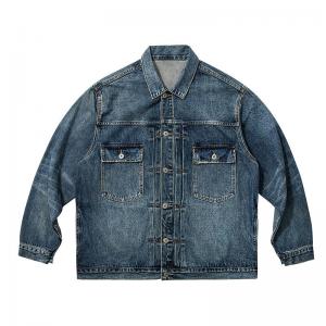 Factory OEM Vintage Multi-Pocket Heavy Duty Wash Denim Jacket Jacket For Men