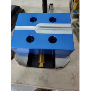 Blue Aluminum Vise Jaws Manual Cnc Turning Fixtures For Light Cutting