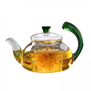 Smooth Surface Clear Glass Teapot Modern 600ml / 20oz Glass Kettle Teapot