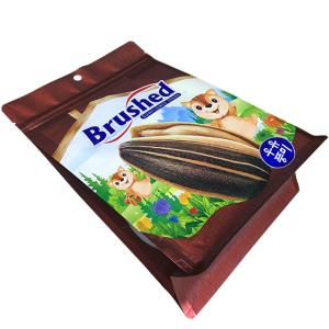 China Wholesale Flat Bottom Pouch Melon Seed Zip Lock Plastic Bag With Zipper Reseabable Brushed Plastic Food Bags wholesale