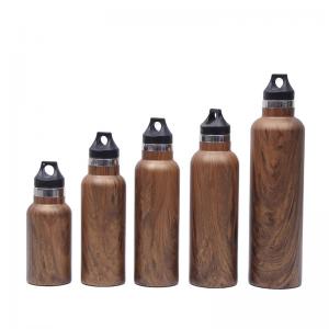 China Leather Top Handle Insulated Drinks Bottle Double Wall Type wholesale