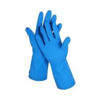 China 18 Mil Gloves Blue Nitrile Kitchen 330mm Nitrile Gloves For Chemical Use on sale