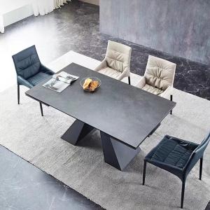 China Estilo Retangular Preto Mesa de Refeição Extensível Funcional Para 8 lugares supplier