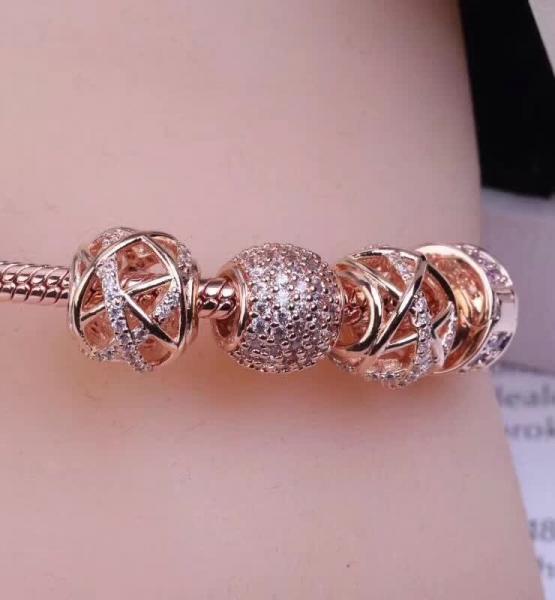 ROSE GOLD SERIES IN 2018 1:1 sterling 925 silver jewlery high quality bracelet