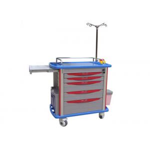 Advanced ABS Plastic IV Pole Medicine Trolley , Hospital Nursing Cart With Utility Container (ALS-MT121)