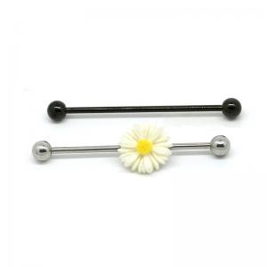 China New arrival acrylic flower on industrial bar ear piercing jewelry set supplier