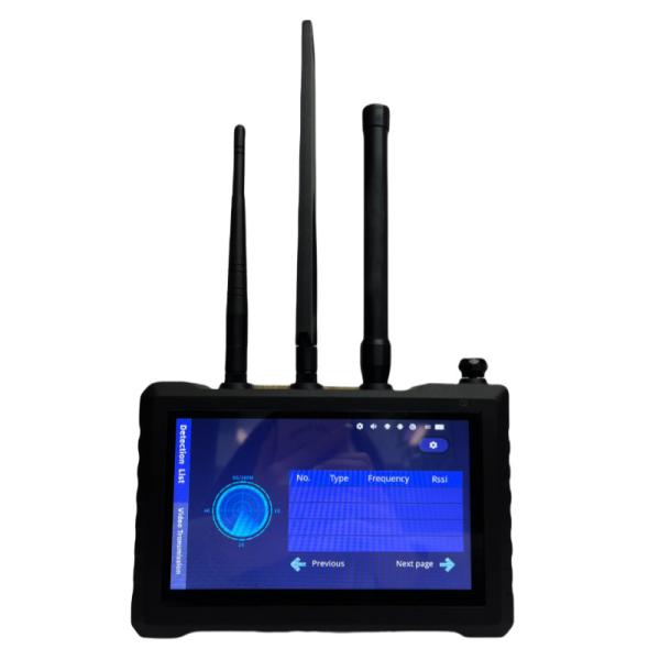 Portable Handheld Drone Detector Full-Frequency Detection and Video Storage for Investigation and Evidence Collection
