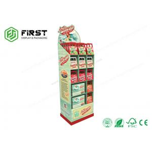 Foldable Full Color Printed Custom Cardboard Floor Display Shelf For Retail Promotion