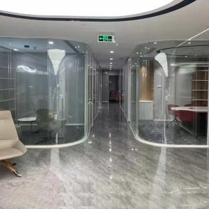 Curved Office Partition Walls Portable White Color Customized Size