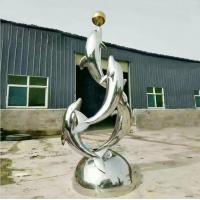 China Decoration Polished Metal Dolphin Sculpture Garden Statues And Ornaments on sale