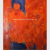 China Woman Modern Art Oil Painting , Abstract Art Paintings Smoking Woman Saxophone on sale