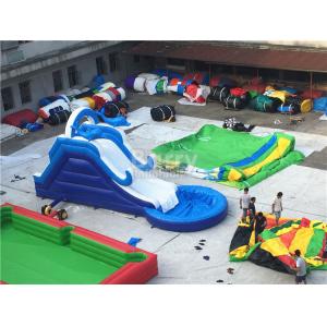 Commercial Giant Pvc Tarpaulin Inflatable Water Slides With Pool Customized