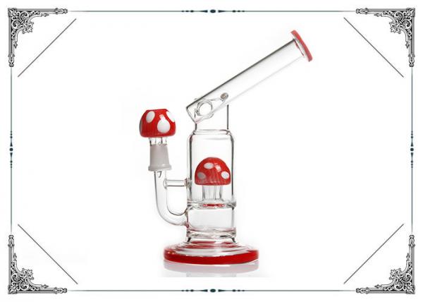 America Red Glass Oil Rig Bong With Mushroom Percolator Hookah Rock Water