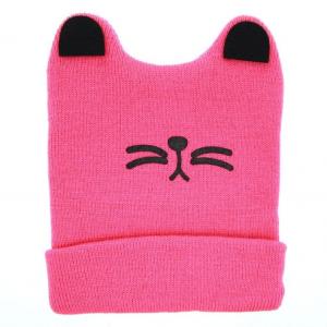 China Boys Girls Cat Ear Lovely Baby Hats , Woolen Yarn Knit Keep Warm Hats Soft Material supplier