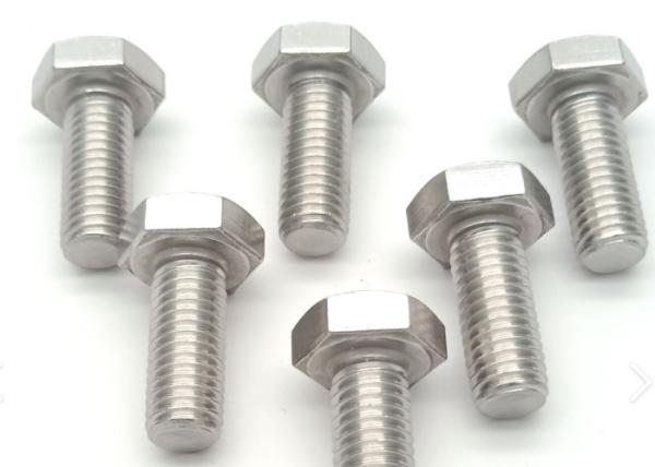 Stainless Steel 2205 2507 904L Duplex Hex Bolts for Industrial Use in Multiple Sizes with 1/4”-28 Sandblasted Finish