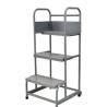 Supermarket Movable Easy Climb Rolling Platform Ladders 3 Steps High Stability
