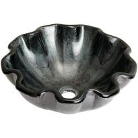 China Flower Shape Large Bowl Bathroom Sink Tempered Glass Hot Melt Gray on sale