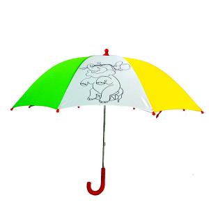 China Manual Open Kid ' S Diy Little Girl Umbrella With Animals Custom Printing supplier