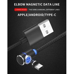 China Led Lighting Magnetic Phone Charger Cable Nylon Weave Elbow For Huawei P30 supplier