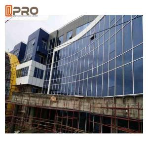 China Blue Color Aluminium Glass Curtain Wall For Building Exterior Wall Decoration supplier