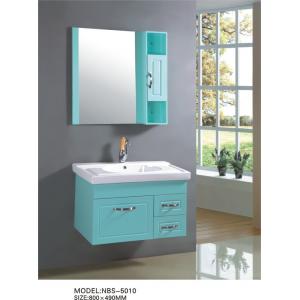 China 80 X 49 / cm small wall mounted bathroom cabinet with mirror , customized door panel single bathroom vanity cabinets wholesale