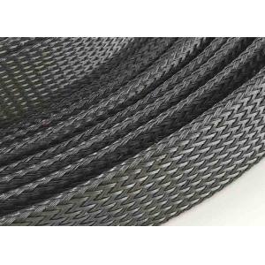 Customized PET Expandable Braided Sleeving , Black Color Flexible Cable Sleeve