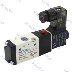 China Mini AIRTAC Electromagnetic 3/2 Way NC NO Solenoid Valves 3V1-06, 3V1-M5 with M5, 1/8" Port Size 0~0.8MPa Operating Pressure and -20~+70°C Working Temperature Range wholesale