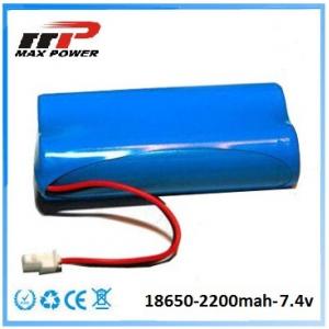 China Medical Device 18650 2200mAh 7.4V Lithium Ion Rechargeable Batteries CE Rohs supplier