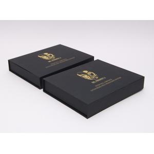 Black Packaging Boxes Gift Package Paper Rigid Box With Insert Foam / Card