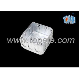 China Galvanized Steel Electrical Boxes And Covers / 4 Inch Square Conduit Boxes with Knockouts supplier