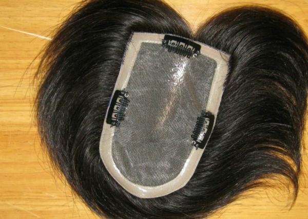 8 インチのまっすぐな中国の人間のレースの上の閉鎖の Toupee/黒髪の織り方