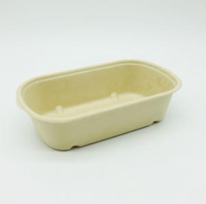 China Unbleached Microwavable Pulp Produce Trays , Molded Pulp Food Trays Freezer Safe on sale 