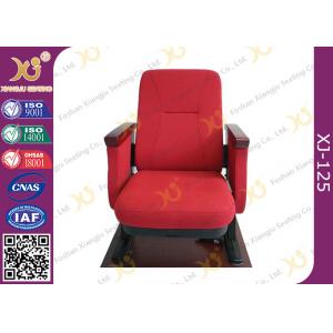 China Contoured Seat Cushion Auditorium Chairs Strong Metal Base With Wood Armrest supplier