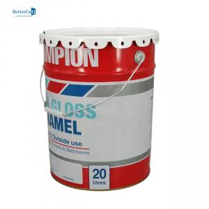 China White 20L Metal Paint Bucket 5 Gallon Metal Tin Pail With Lock Ring Rubber Gasket supplier