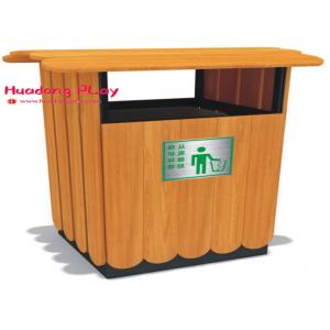 Wood Plastic Composite Brown Outdoor Recycle Trash Cans Natural Environment Friendly