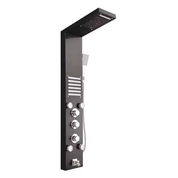 Square Shower Head Wall Mounted Chrome Shower Panel with Hand Sprayer in Modern Design