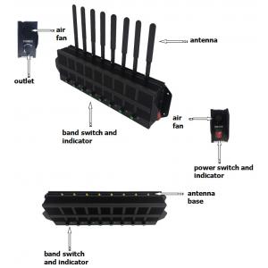 Gsm / 4g Radio Frequency Blocker Mobile Cellphone Signal Jammer For Large Areas